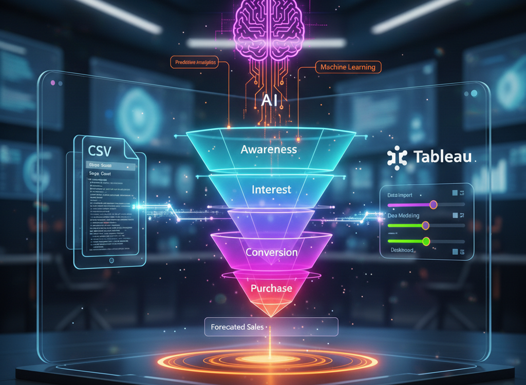 ai funnel chart generator using tableau and csv document