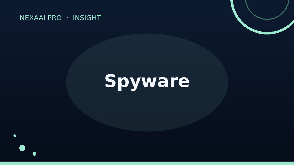 Spyware types and warning signs illustration